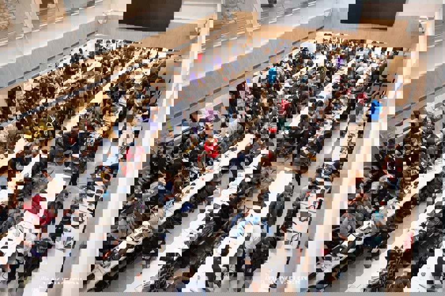 An aerial view overlooking all the attendees