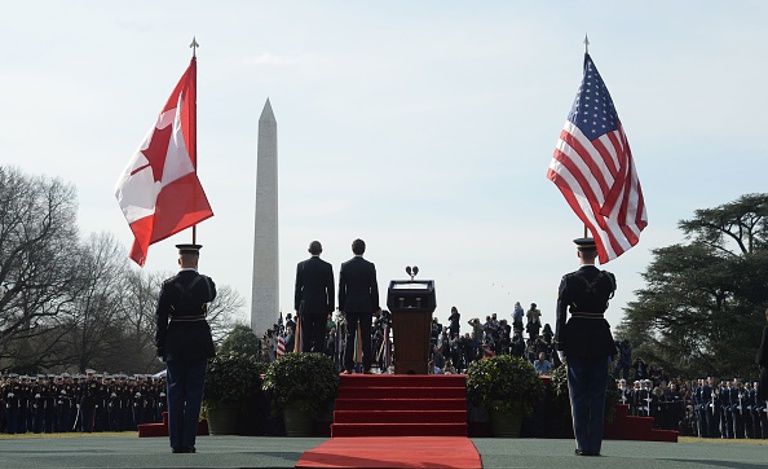 Canada-US leaders standing together