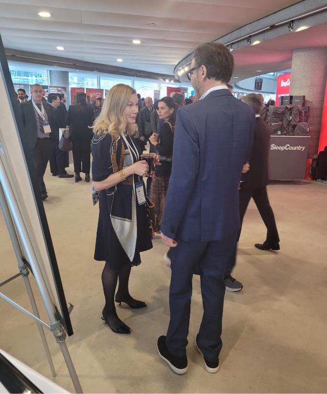 George Athanassakos chatting with Kim Shannon